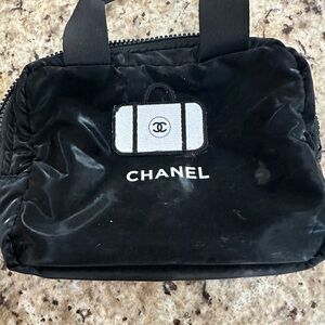 Chanel Black Tote Bag/ cosmetic bag